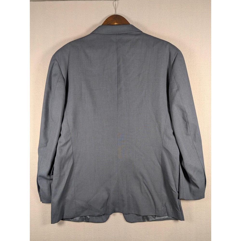 Karl Lagerfeld Paris Mens Grey Blue Wool 2 Button Blazer Sport Coat 42 SHORT